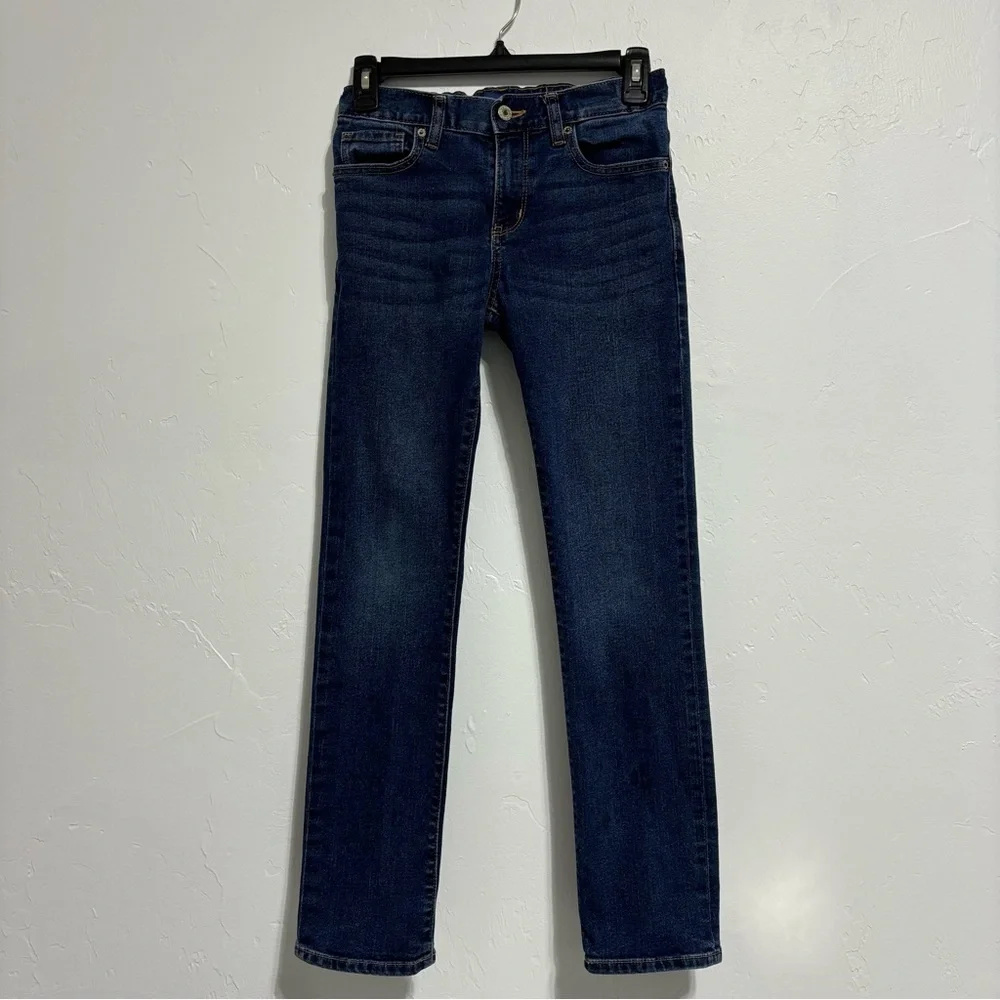 Old Navy Skinny Blue Denim Dark Wash Jeans Boys 12 Reg Adjustable Waist